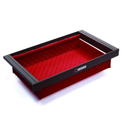 B-4 leather basket (shallow)